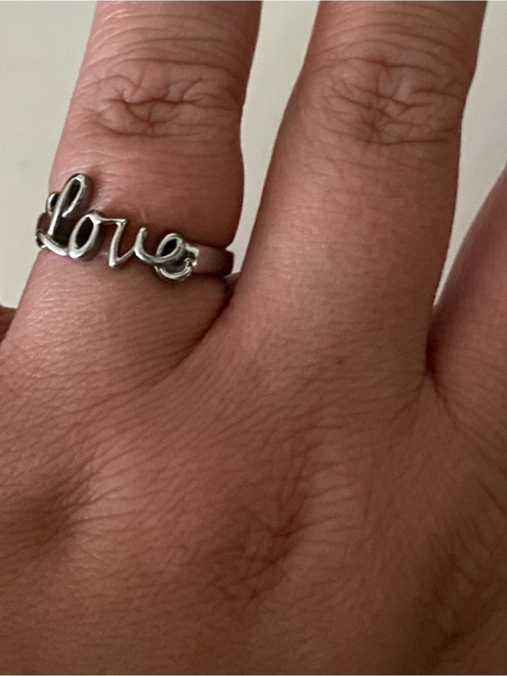 Hallmark “Love” Script Ring Stainless Steel